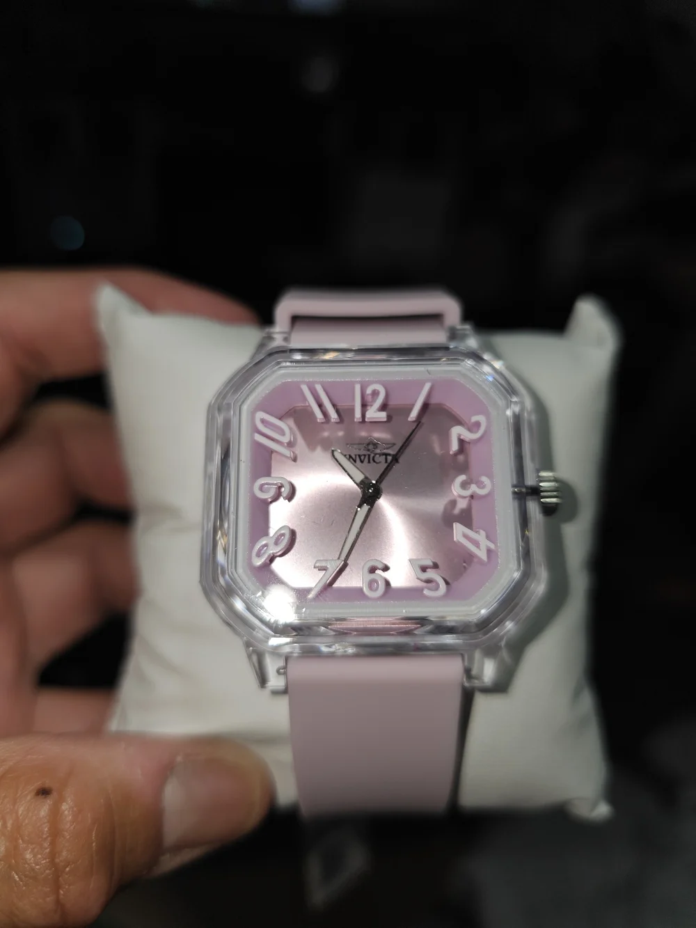 Invicta Women’s Pink Square Dial Silicone Strap Watch